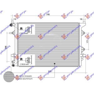 HLADNJAK DODATNI 1.4 HIB BENZIN (628x44 1x 16) VW NEW BEETLE (2011-2016) (OEM: 1K0121251EB, 1KM121253, 5C0121251M)