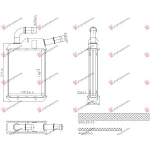 GREJAC KABINE ZADNJI (168x130x32) VW SHARAN (2010-) (OEM: 7H0819032)