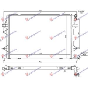 HLADNJAK MOTORA DODATNI 2.0 TDi DIZEL (630x440x26) (NRF) VW JETTA 2014-2018 (162/163/AV3/AV2) (OEM: 1K0121251DP, 5K0121251S)