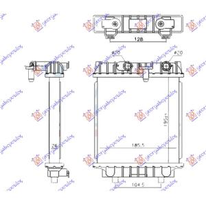 HLADNJAK MOTORA DODATNI 2.0 TFSi BENZIN (195x190x26) (NISSENS) VW PASSAT (2019-) (OEM: 2N0121253C, 5Q0121253J)
