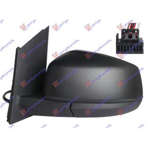RETROVIZOR ELEKTRICNI SA GREJACEM CRNI (5 PIN) (KONVEKSNO STAKLO) Leva str. VW CADDY (2020-) (OEM: 2K7857407J)