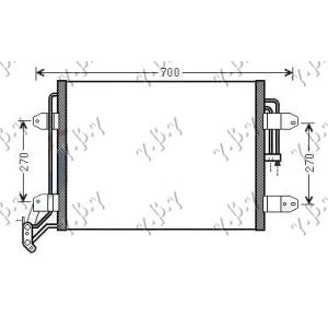 HLADNJAK KLIME 1.4-2.0 BENZIN 2.0 DIZ 540 x450 x 16) VW TIGUAN (2011-2016) (OEM: 5N0820411C, 5N0820411D, 5N0820411E)