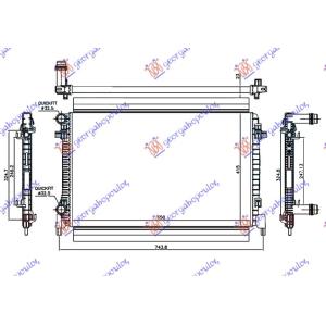 HLADNJAK MOTORA 1.6i 16V (65x41.5x2.3) (NISSENS) Desna str. VW GOLF VII (2013-2016) (OEM: 5Q0121251HC, 5Q0121251T)