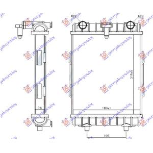 HLADNJAK MOTORA DODATNI 2.0 TFSi S3 BENZIN (215x180x26) (NRF) Desna str. VW GOLF VII VARIANT/ALLTRACK 2013-2017 (BA5) (OEM: 5Q0121251HA)