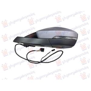 RETROVIZOR ELEKTRICNI SA GREJACEM PM (ELEKTRO-SKLOPIV) (MIGAVAC) (SVETLO) (MRTAV UGAO) (9+2 PIN) (KONVEKSNO) Leva str. VW T-ROC (2017-2022) (OEM: 2GA857507AH, 2GA857507AR)