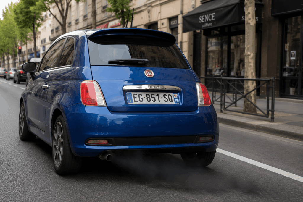 Crni dim iz auspuha FIAT 500